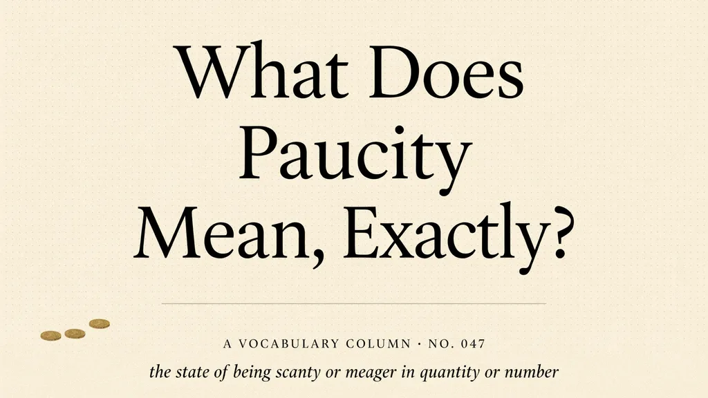What Does Paucity Mean, Exactly?