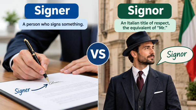 Signer vs Signor: Meaning, Difference, and Usage