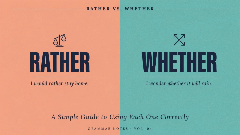 Rather vs. Whether: A Simple Guide to Using Each One Correctly